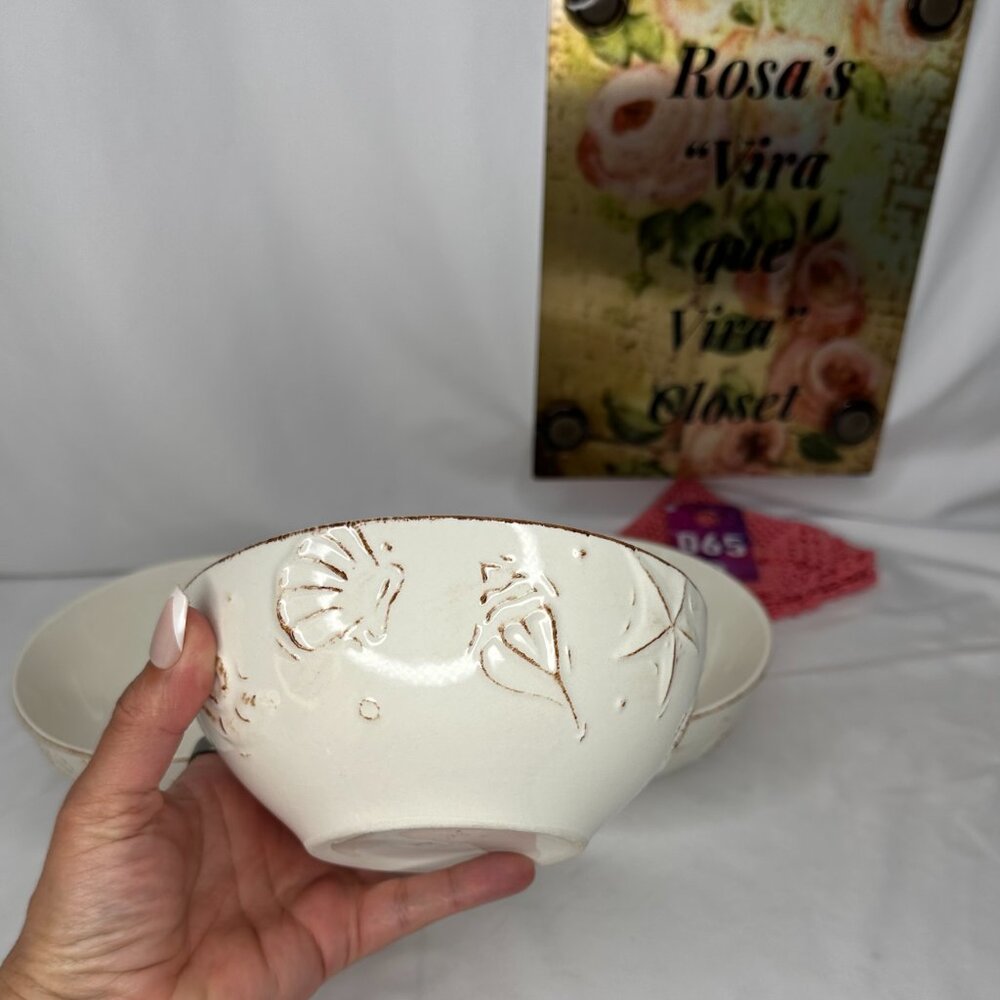 Thompson Pottery Cape Cod Soup/Cereal Bowls Beige - Picture 3 of 6